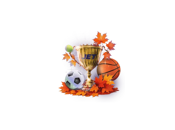 Спортивный кубок и игровые символы Jet